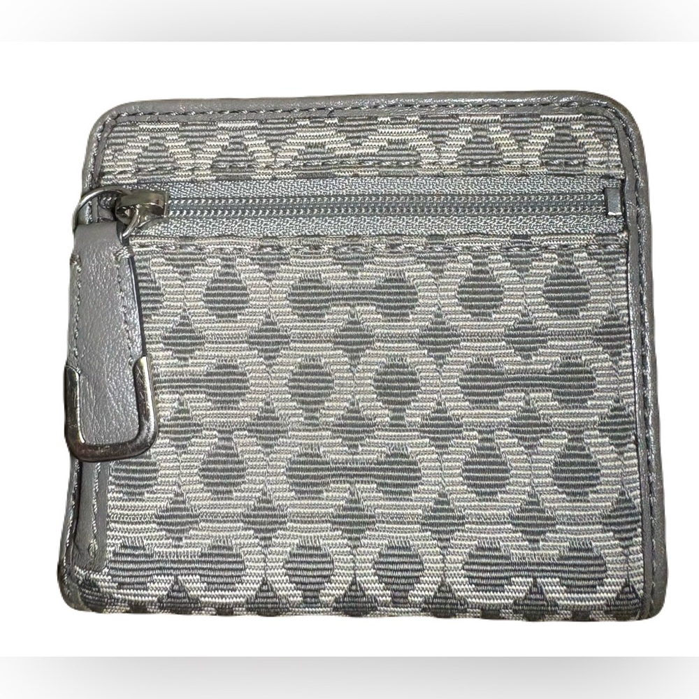 Coach Gray Mini Patterned Wallet